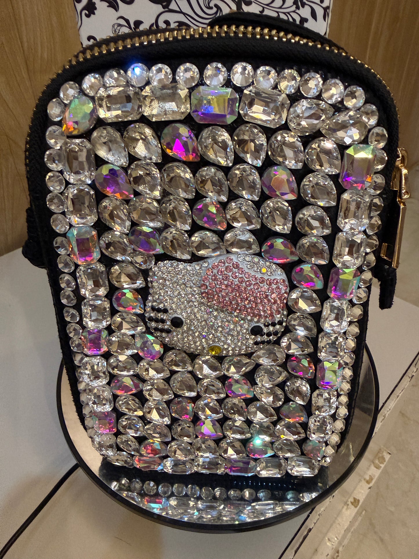 Zyviro Sparkle Kitty Crystal Embellished Pouch