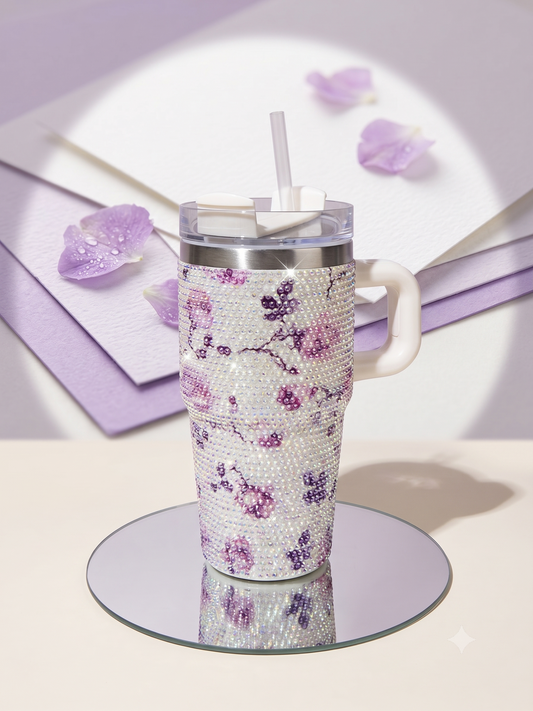 Zyviro Aurora Blossom Rhinestone Tumbler