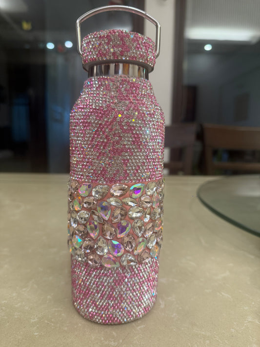 Zyviro Bling Pink Crystal Insulated Water Bottle