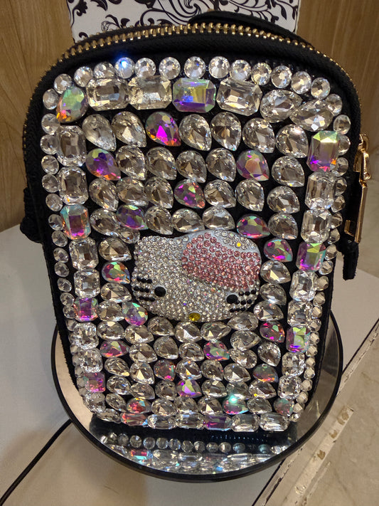 Zyviro Sparkle Kitty Crystal Embellished Pouch
