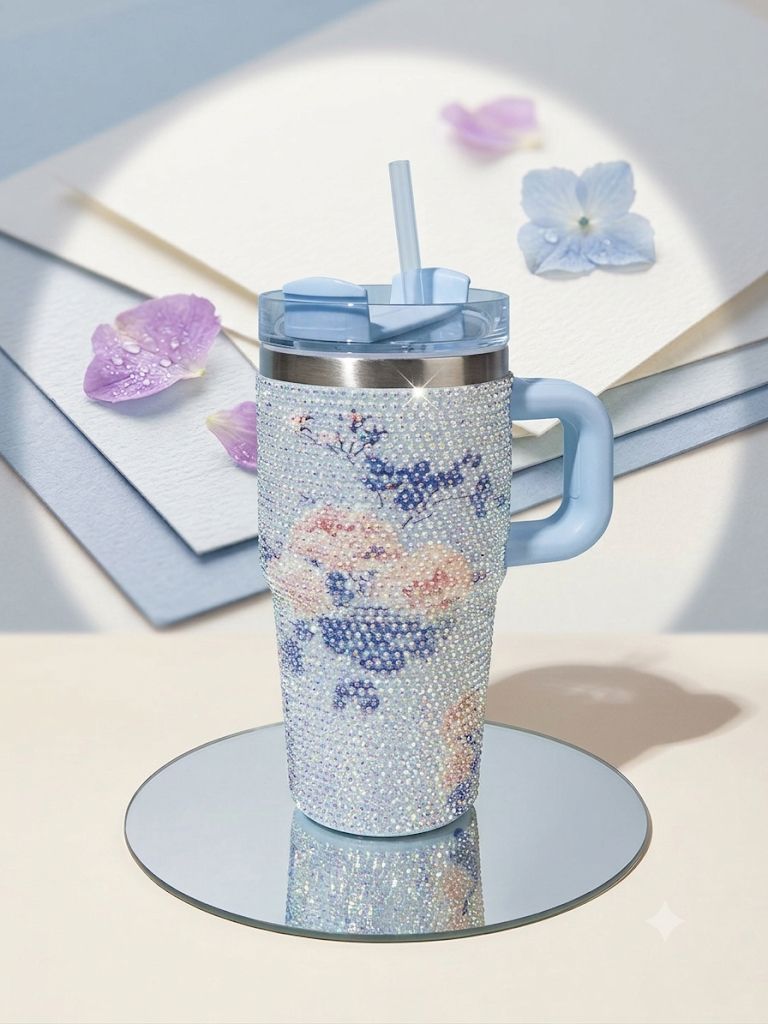 Zyviro Aurora Blossom Rhinestone Tumbler