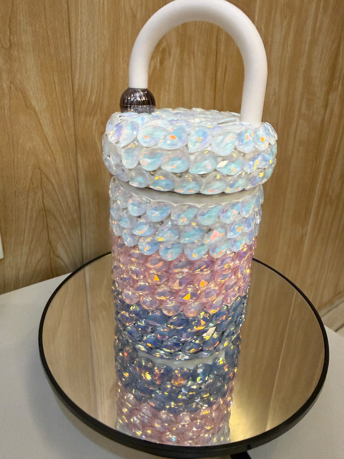 Zyviro Pastel Mermaid Crystal Insulated Tumbler Flask
