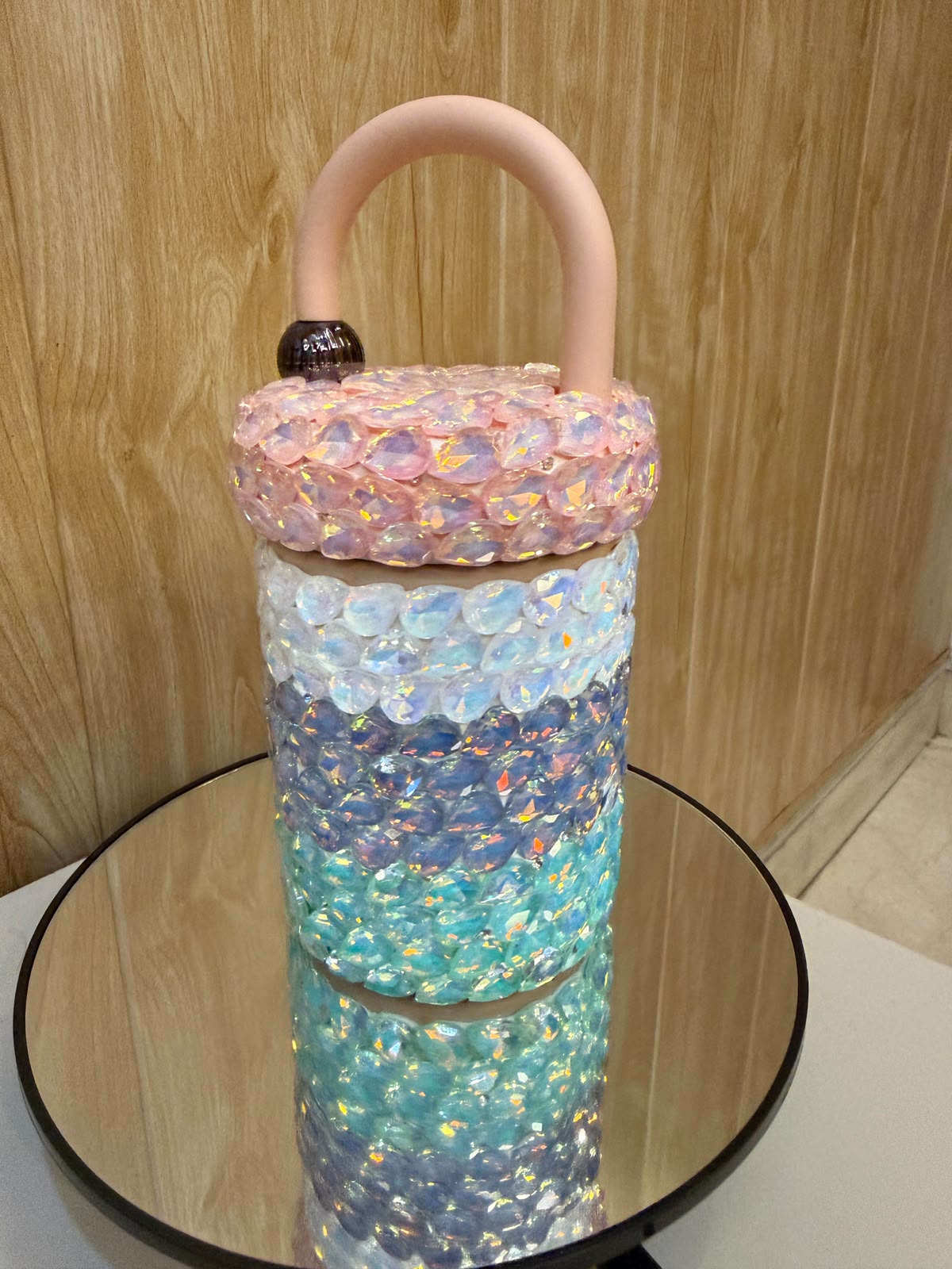 Zyviro Pastel Mermaid Crystal Insulated Tumbler Flask