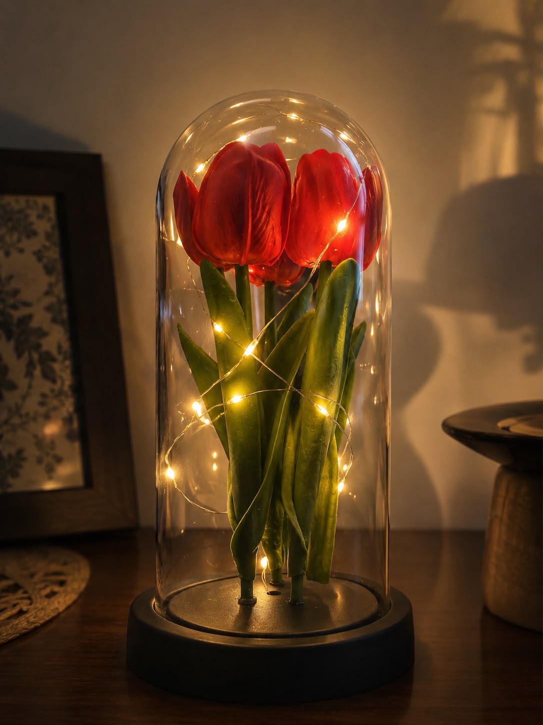 Zyviro Enchanted Tulip Glass Dome Night Lamp